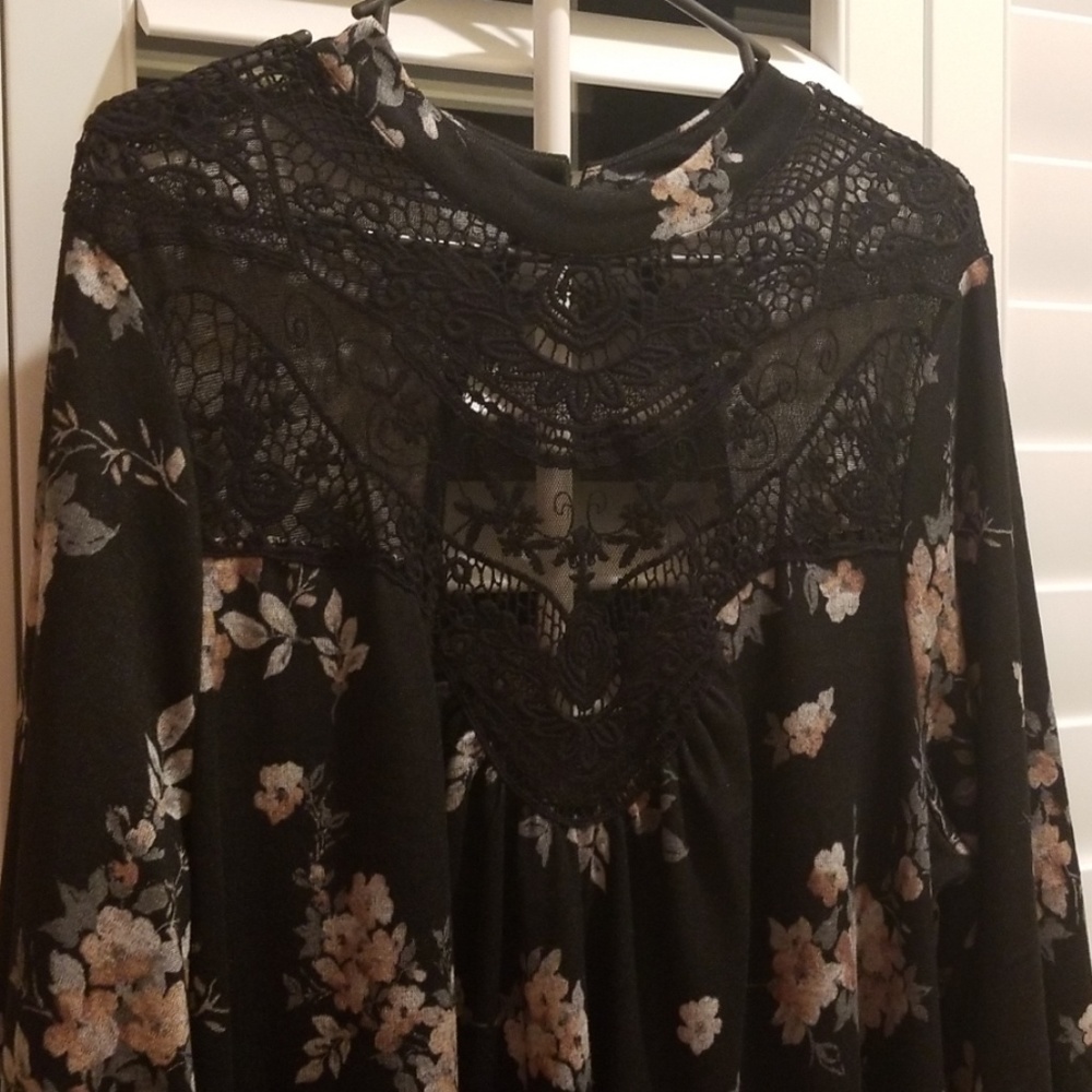 Black flower dress
